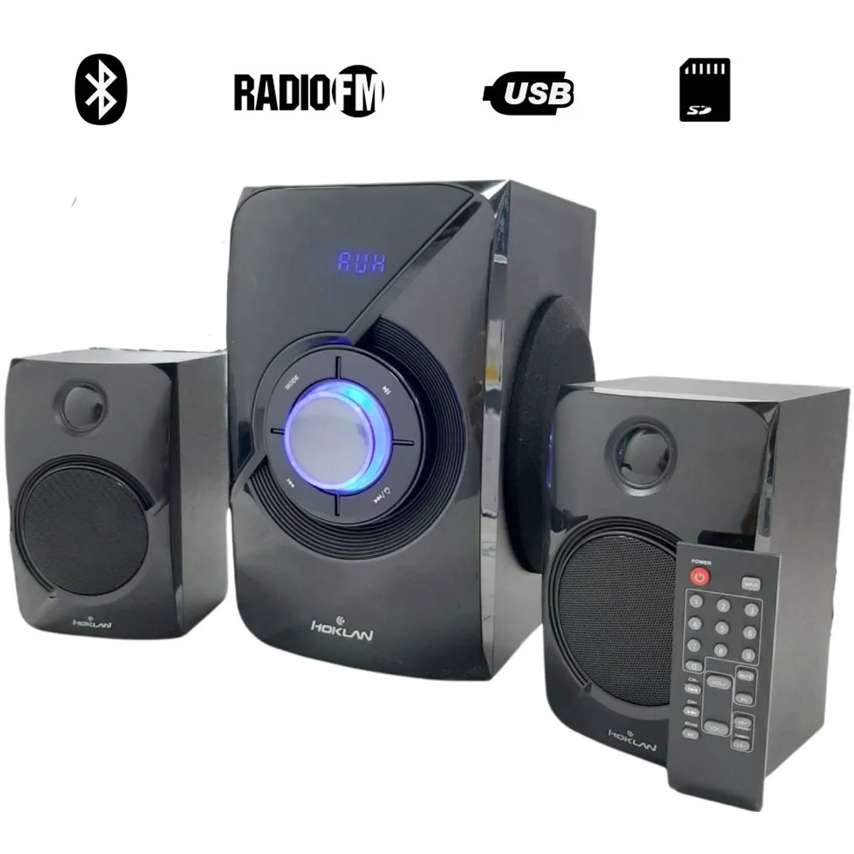 HOKLAN - Teatro En Casa 2.1 Bluetooth Hoklan Radio Fm Usb Puerto Sd