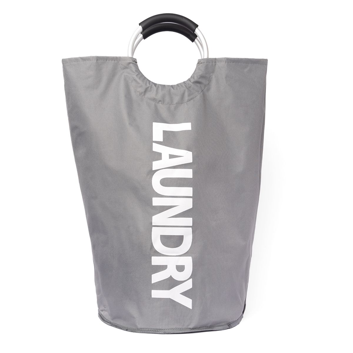 ESSENZA - Canasta de Ropa Sucia Gris Oscuro con Aros en Aluminio Essenza