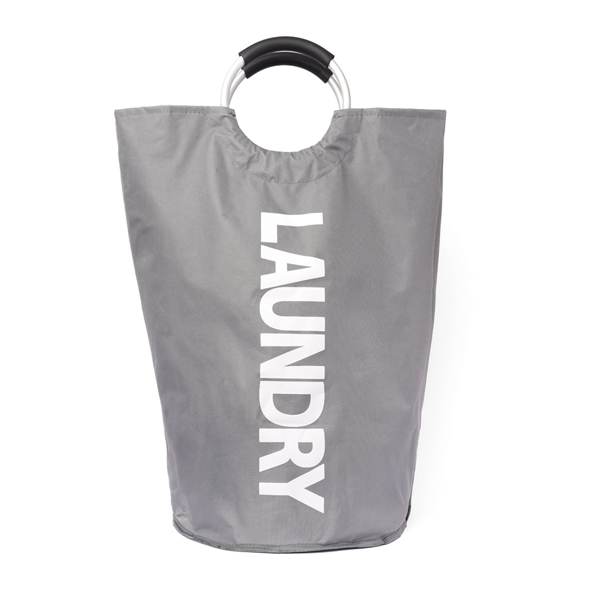 ESSENZA - Canasta de Ropa Sucia Gris Oscuro con Aros en Aluminio Essenza