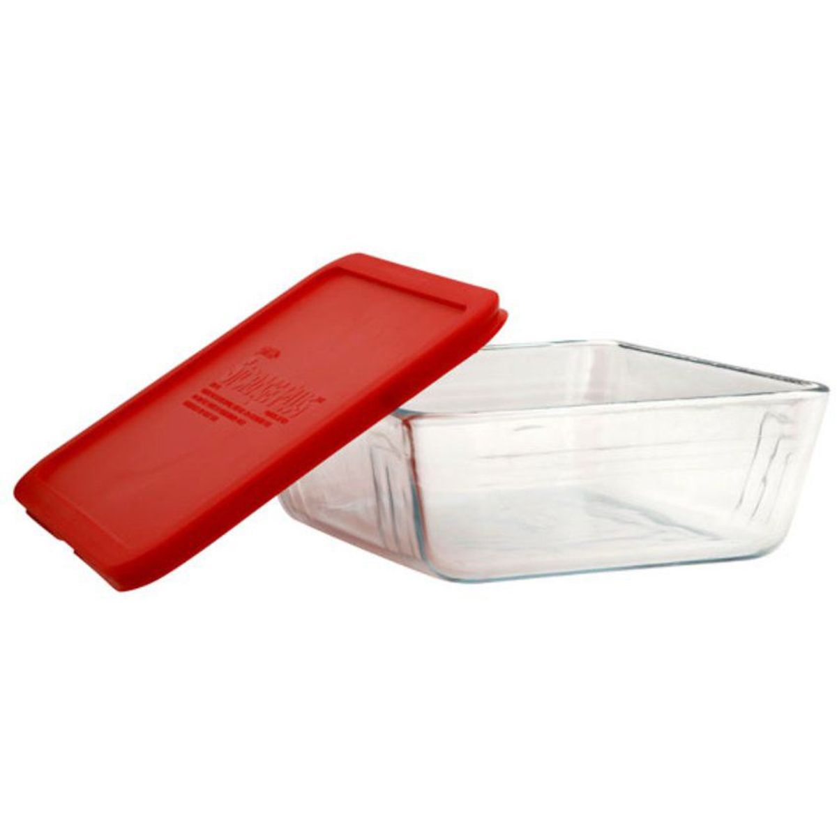 PYREX - Refractaria Rectangular 2,75qt - 2.6 Litros Tapa Plástica Roja