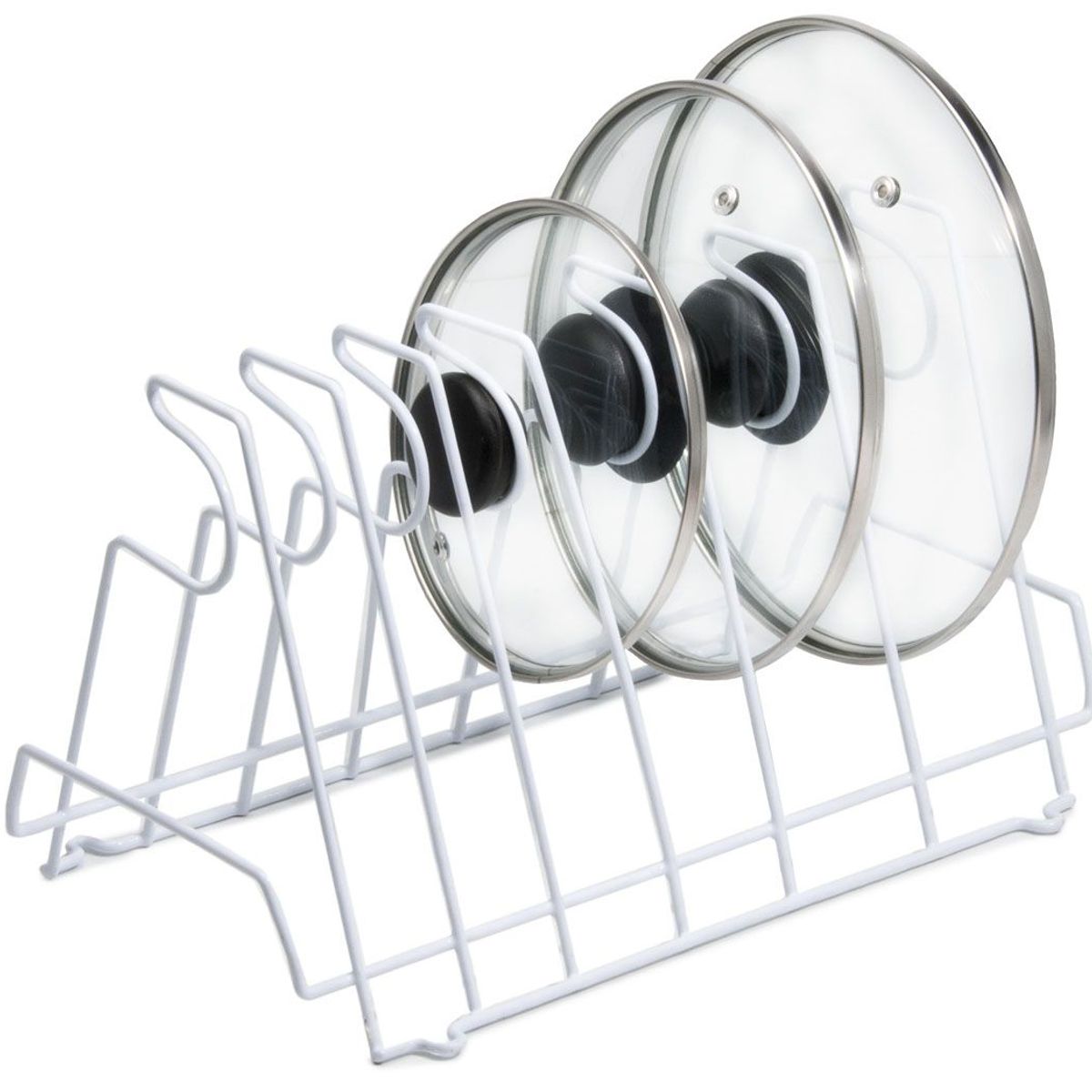 ESSENZA - Organizador de Tapas Blanco con Bloqueo Utensilio de Cocinas Essenza