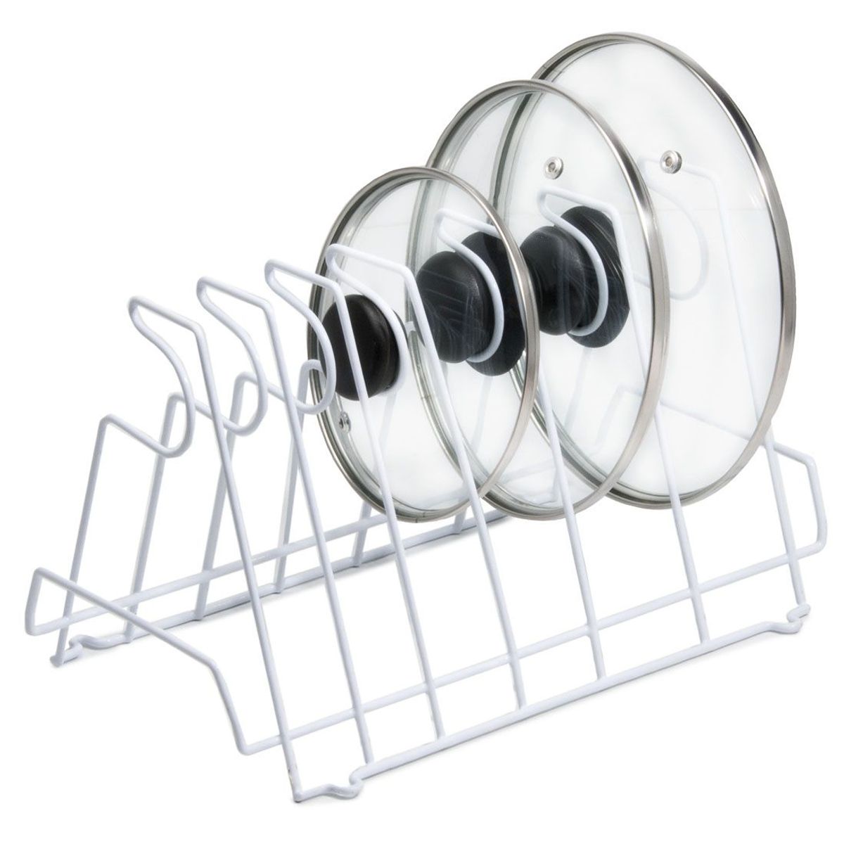 ESSENZA - Organizador de Tapas Blanco con Bloqueo Utensilio de Cocinas Essenza