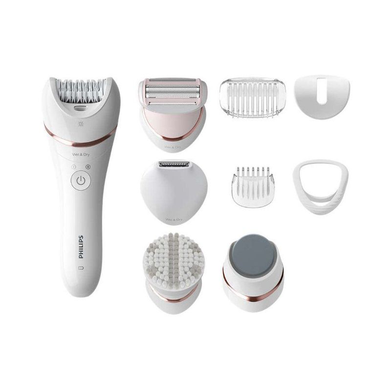 PHILIPS - Depiladora seco y húmedo serie  8000 9 accesorios philips bre740/10