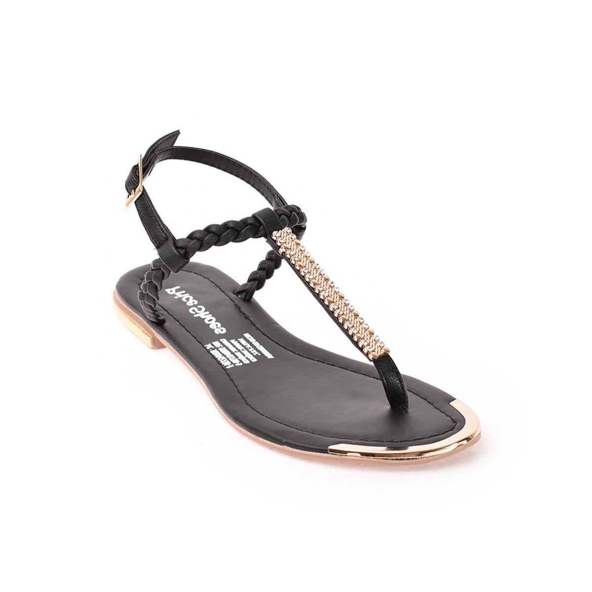 PRICE SHOES - Priceshoes Sandalias Planas Mujeres 482Trestenegro