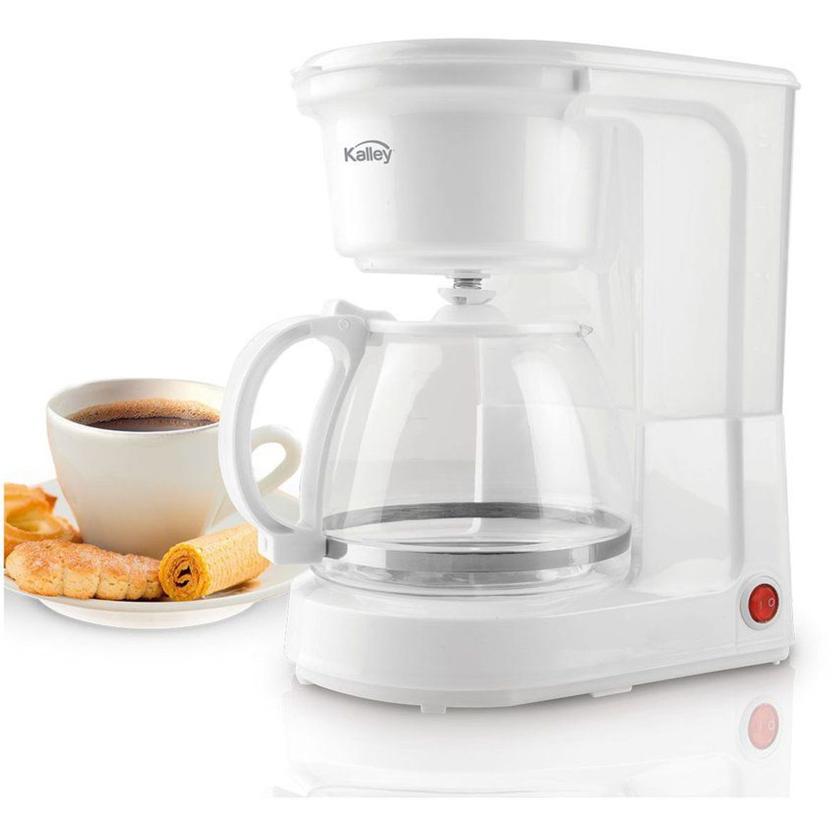 KALLEY - Cafetera kalley 8tazas k-cm100k blanco