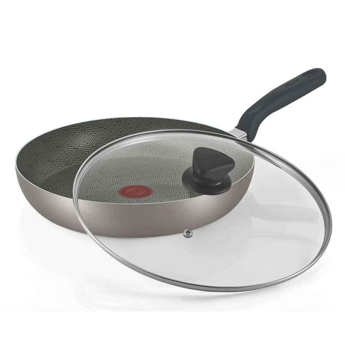 IMUSA - Sartén alto imusa antiadherente con tapa de vidrio 30 cm talent