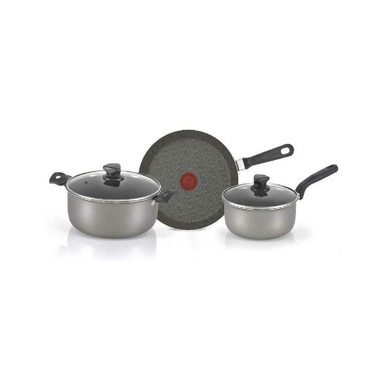 IMUSA - Batería de cocina 5 piezas imusa antiadherente tapa de vidrio talent