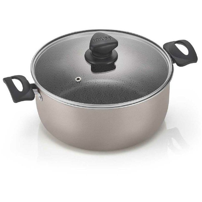 IMUSA - Olla imusa antiadherente con tapa de vidrio 24 cm talent