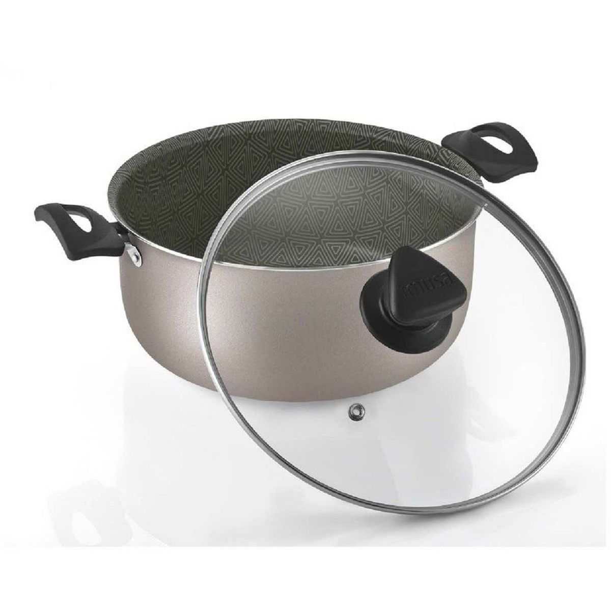 IMUSA - Olla imusa antiadherente con tapa de vidrio 24 cm talent