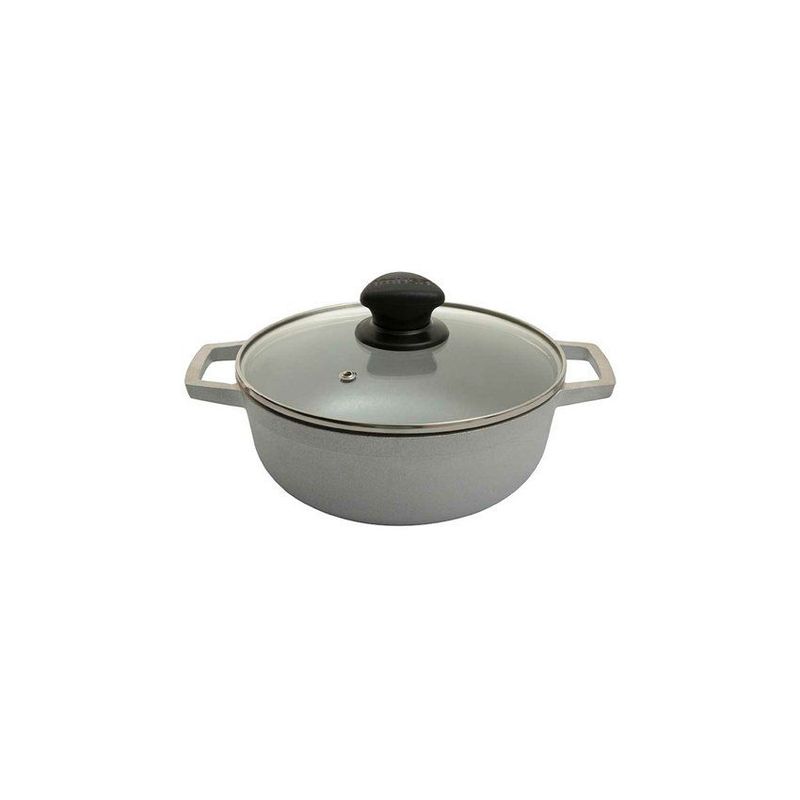 IMUSA - Caldero 26 cm imusa aluminio fundido con tapa de vidrio