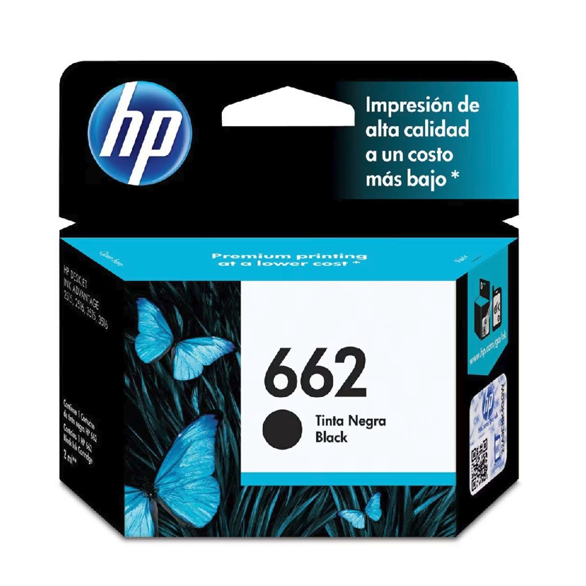 HP - Cartucho de tinta HP 662 negra Original (CZ103AL)