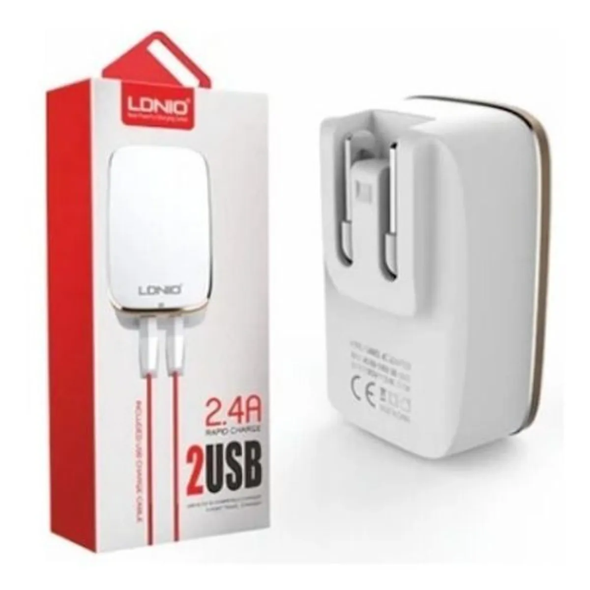 LDNIO - Cargador Ldnio 2 Puertos Usb + Cable Usb Android
