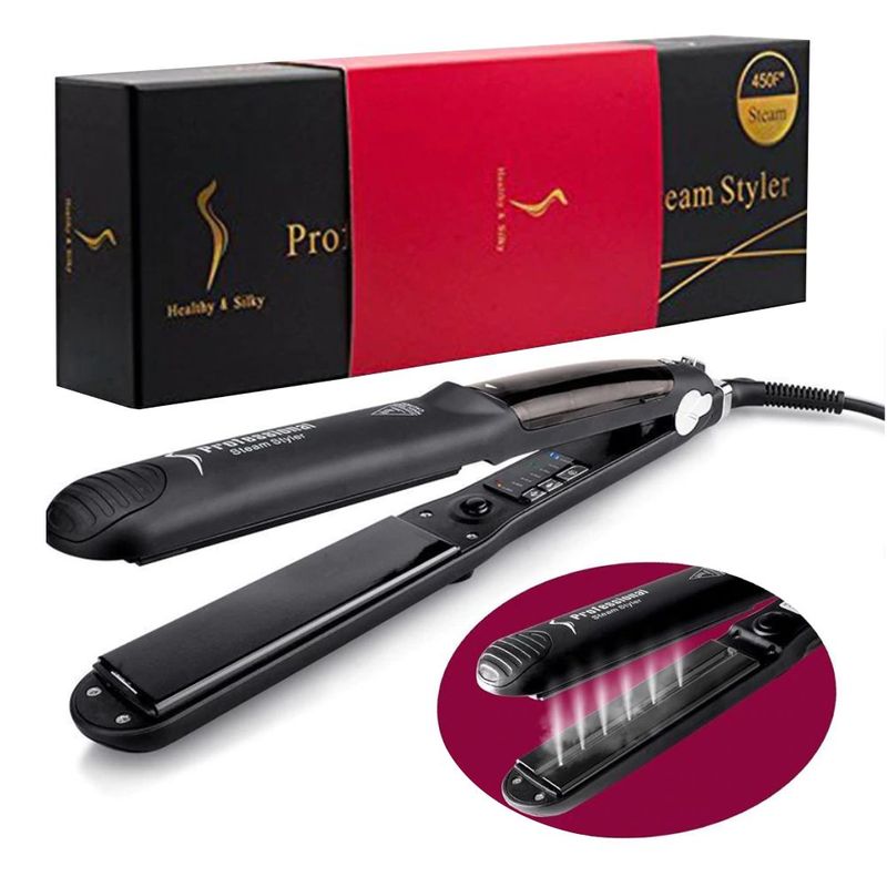 GENERICO - Plancha De Pelo A Vapor Keratina Y Argán Profesional 450f