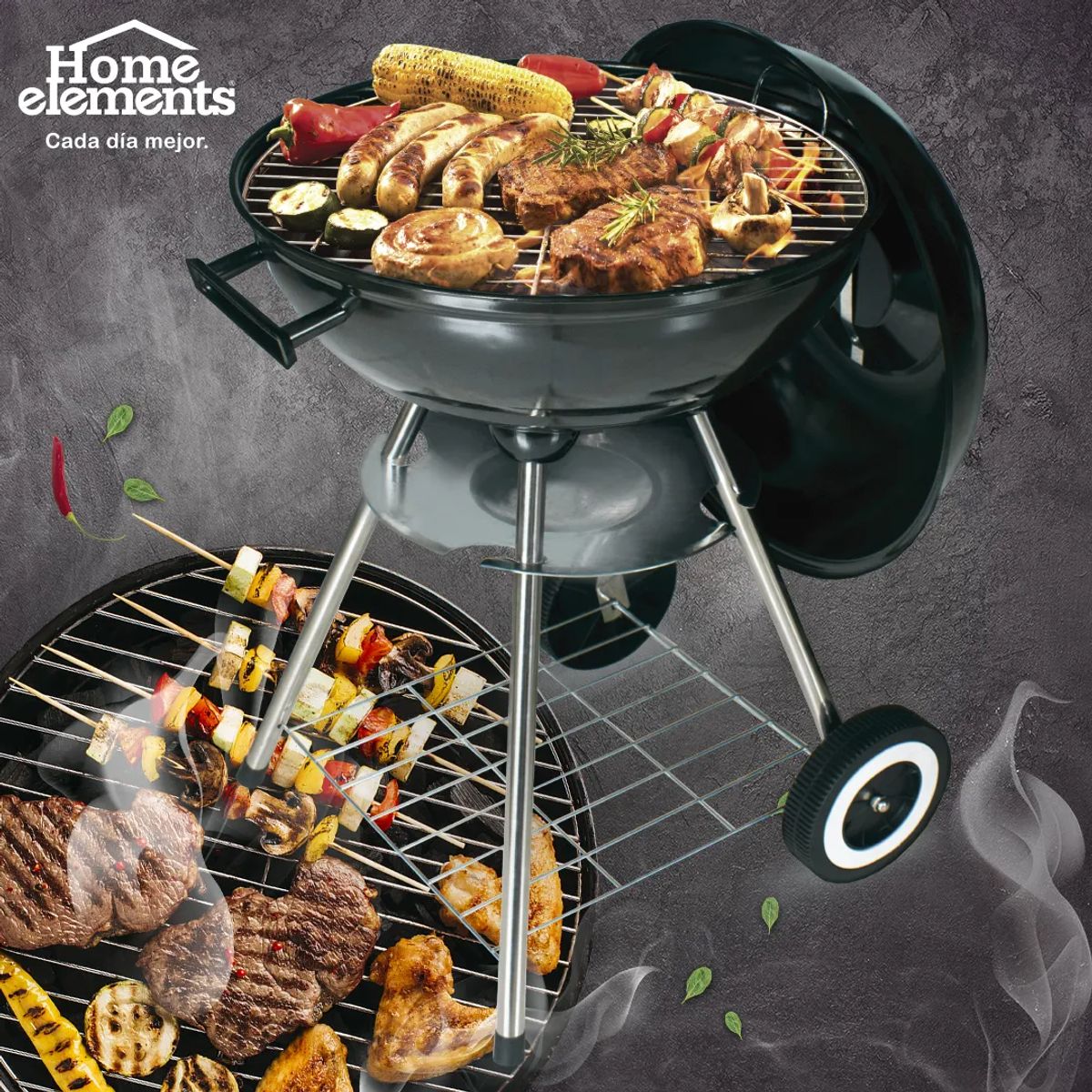 HOME ELEMENTS - Asador de Carbón Barbecue Home Elements