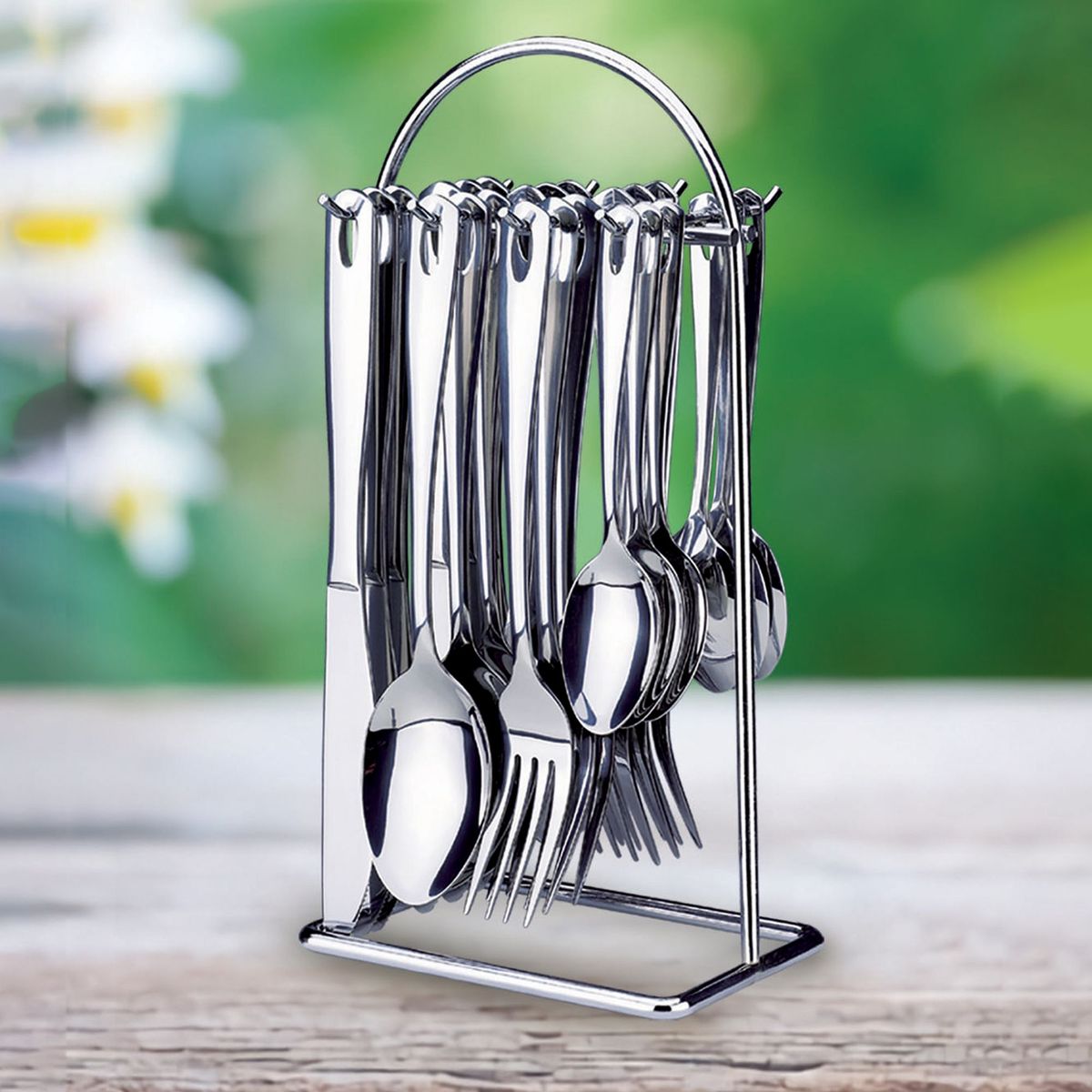 HOME ELEMENTS - Set de Cubiertos x 24pzs Acero Inox Home Elements