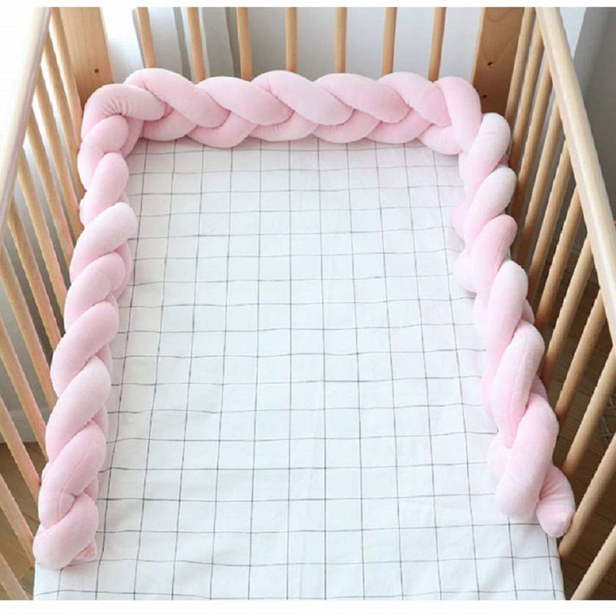BANZAY - Cojin Protector para Cuna Trenza 3 metros - Lila