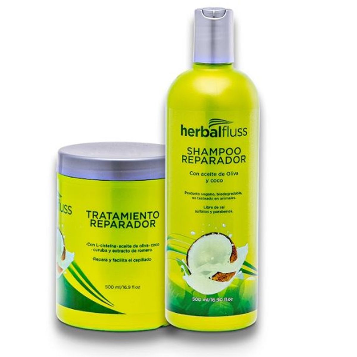 HERBALFLUSS - Shampoo reparador 500ml  tratamiento reparador 500ml herbalfluss
