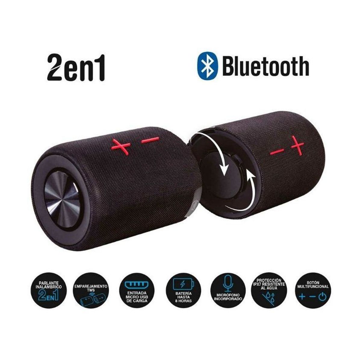 KALLEY - Parlante 2 en 1 kalley bluetooth 20w negro