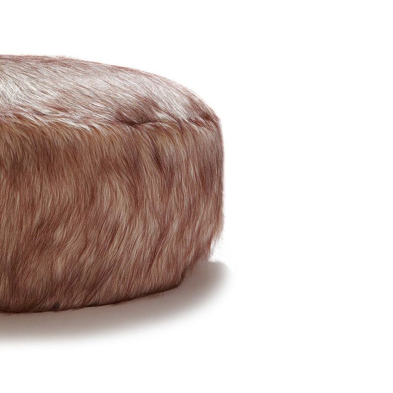 BANZAY - Cojín Puff Descansapies Reposapies en Peluche  - Taupe