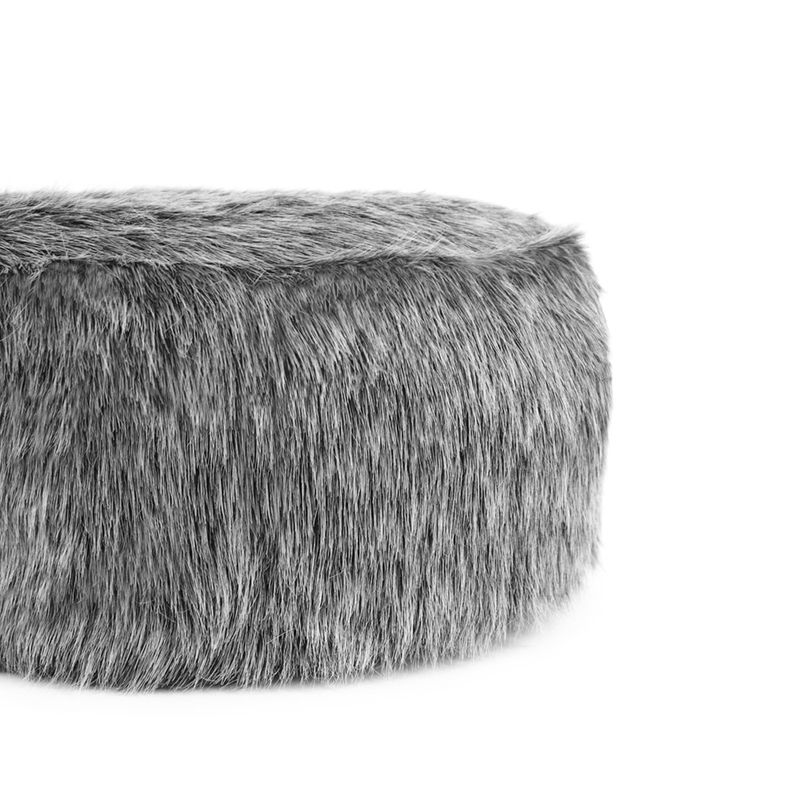 BANZAY - Cojín Puff Descansapies Reposapies en Peluche  - Gris matizado