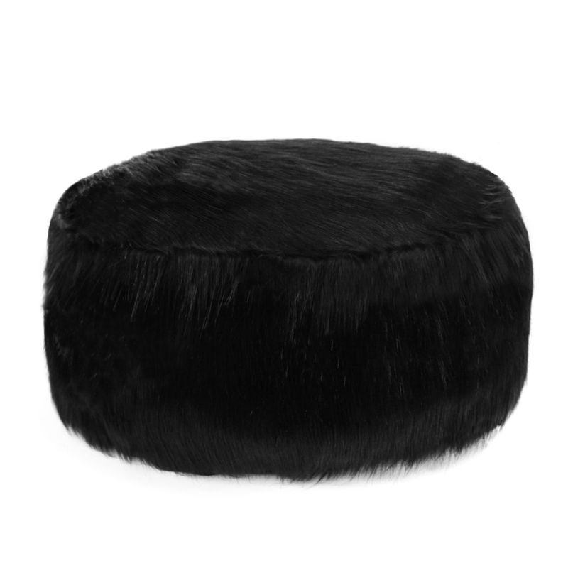BANZAY - Cojín Puff Descansapies Reposapies en Peluche  - Negro