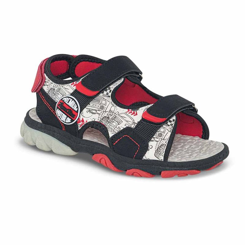 LOS GOMOSOS - Sandalias Premion Negro-Rojo para Niño Los Gomosos