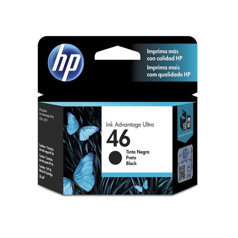 HP - Cartucho de tinta HP 46 negra Original (CZ637AL).