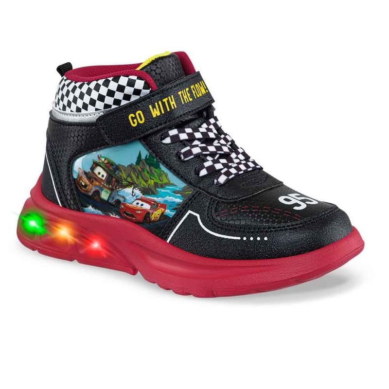 DISNEY - Tenis con Luces Cars Fury Negro-Rojo para Niño Disney