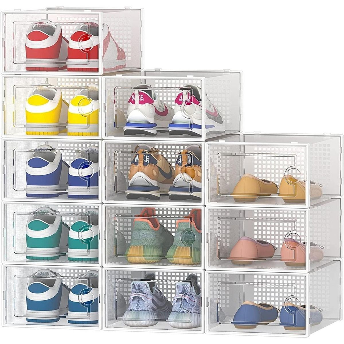 CASATUA - Cajas Organizador De Zapatos Set 4 Zapatero Apilable Casatua-
