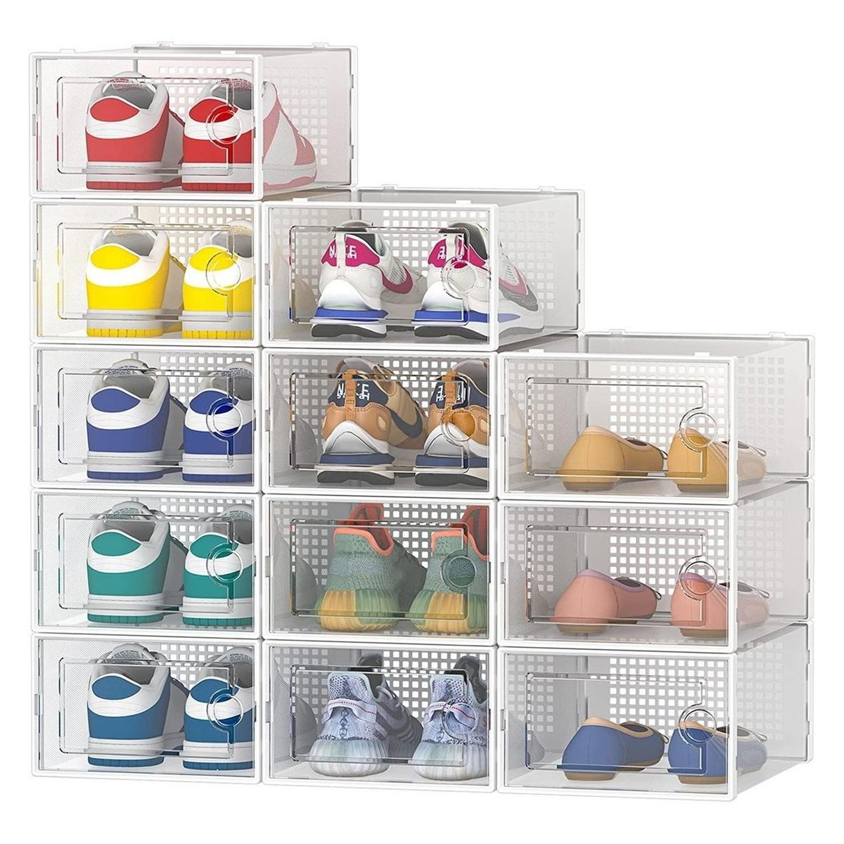 CASATUA - Cajas Organizador De Zapatos Set 4 Zapatero Apilable Casatua-