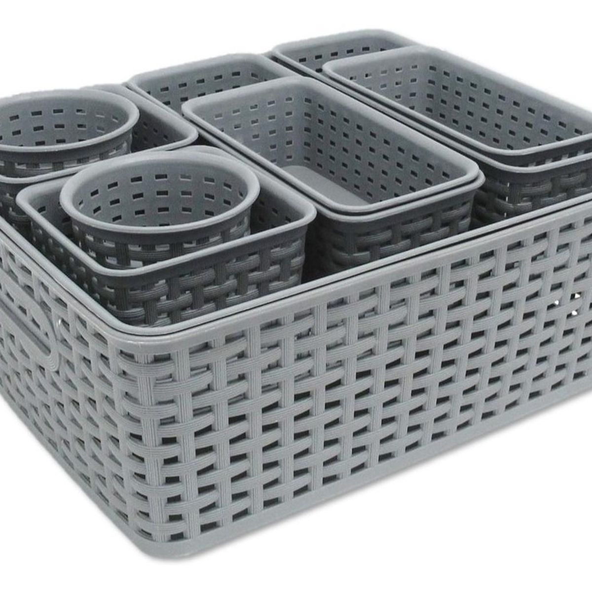 CASATUA - Canastas Cestas Organizadoras Set De 10 Cocina Baño Multiuso-