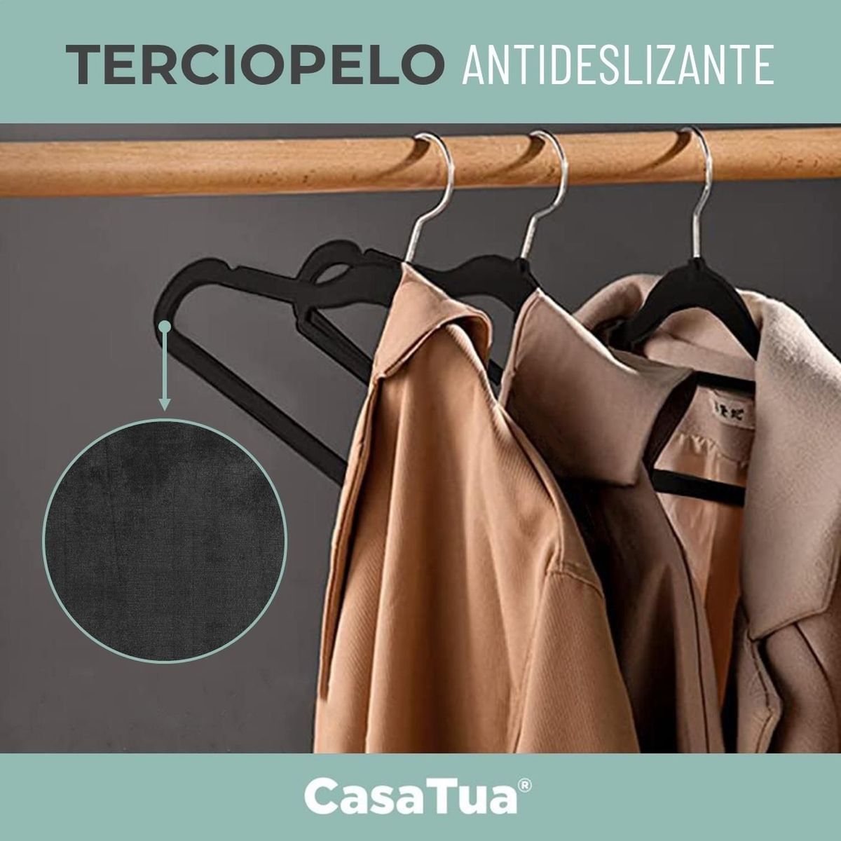 CASATUA - Colgadores De Ropa Casatua Set 30u Terciopelo Antideslizante-