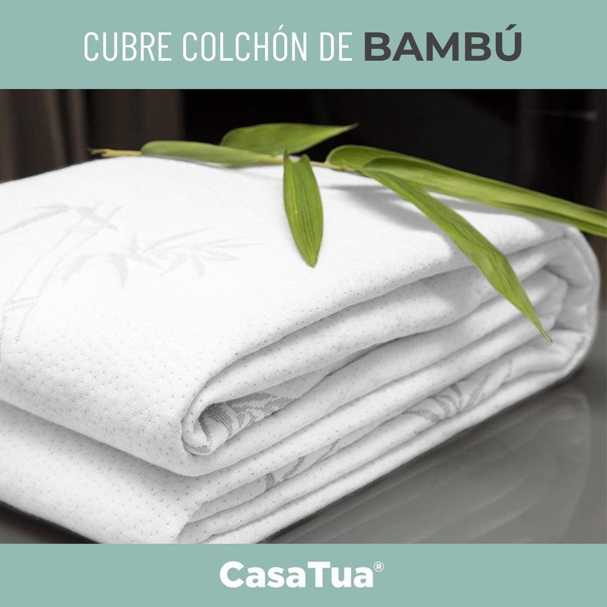 CASATUA - Forro Protector Cubre Colchon Impermeable Varias Medidas - Blanco - King