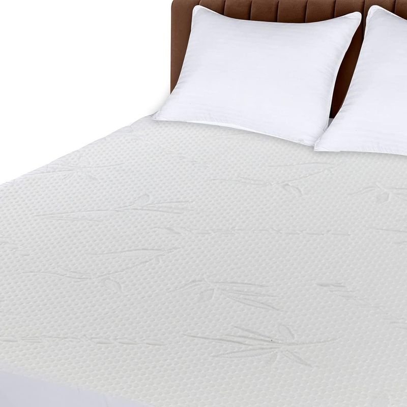 CASATUA - Cubre Colchon Protector Impermeable Bambu Varias Medidas - Blanco - Doble-
