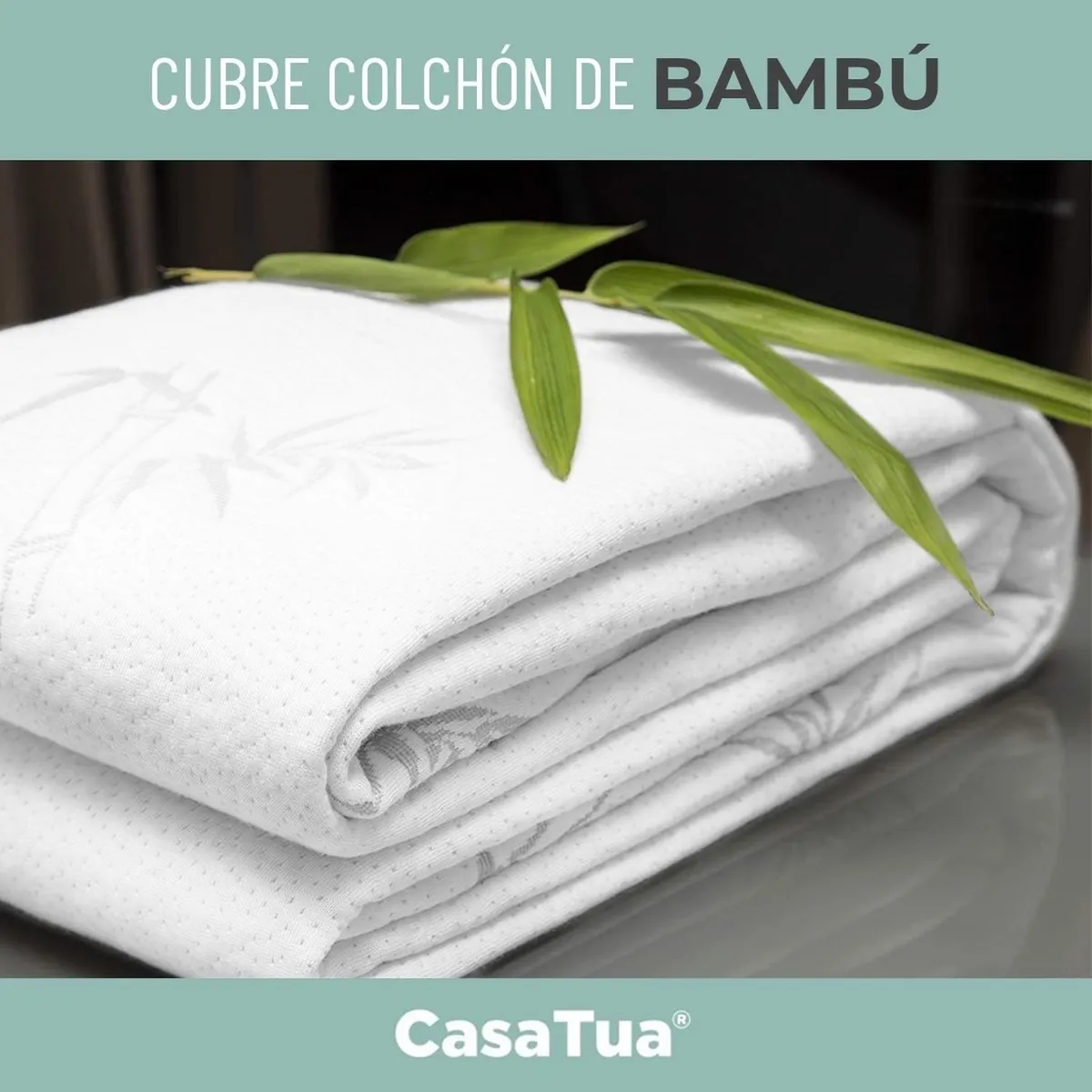 CASATUA - Forro Protector Cubre Colchon Impermeable Varias Medidas - Blanco - Doble