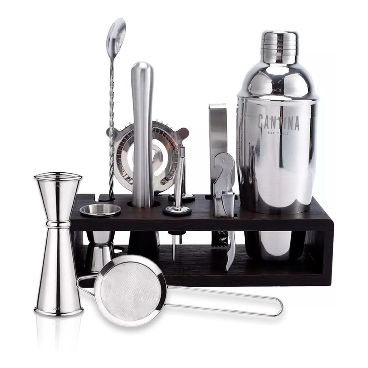 CASATUA - Juego Bartender Coctelera Utensilios Bar Inoxidable 12 Pzs-.-