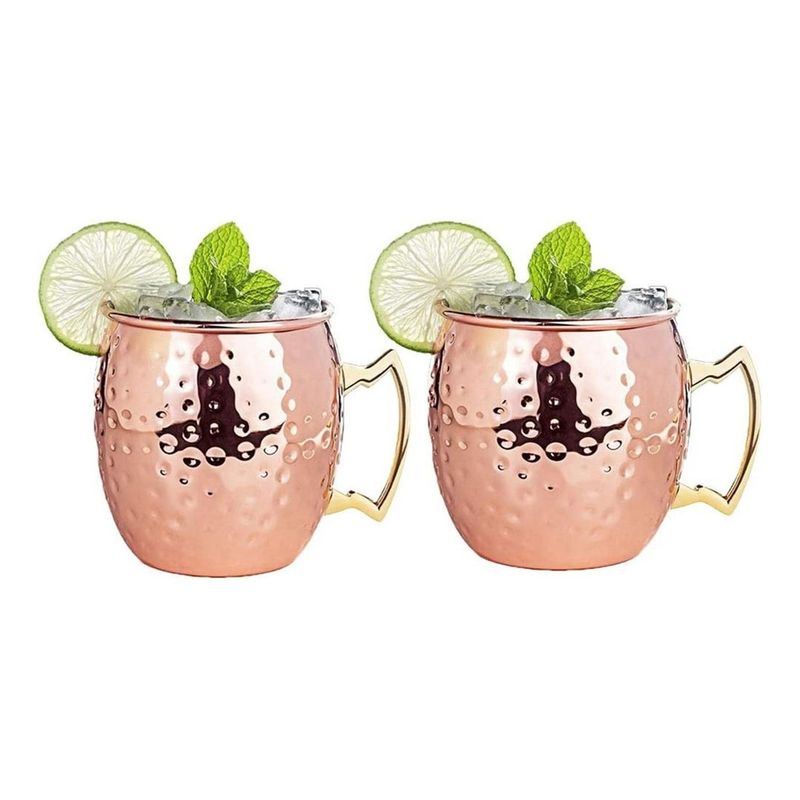 CASATUA - Mug Vasos Cobre Set De 2 Tazas Casatua Moscow Mule Coctel-