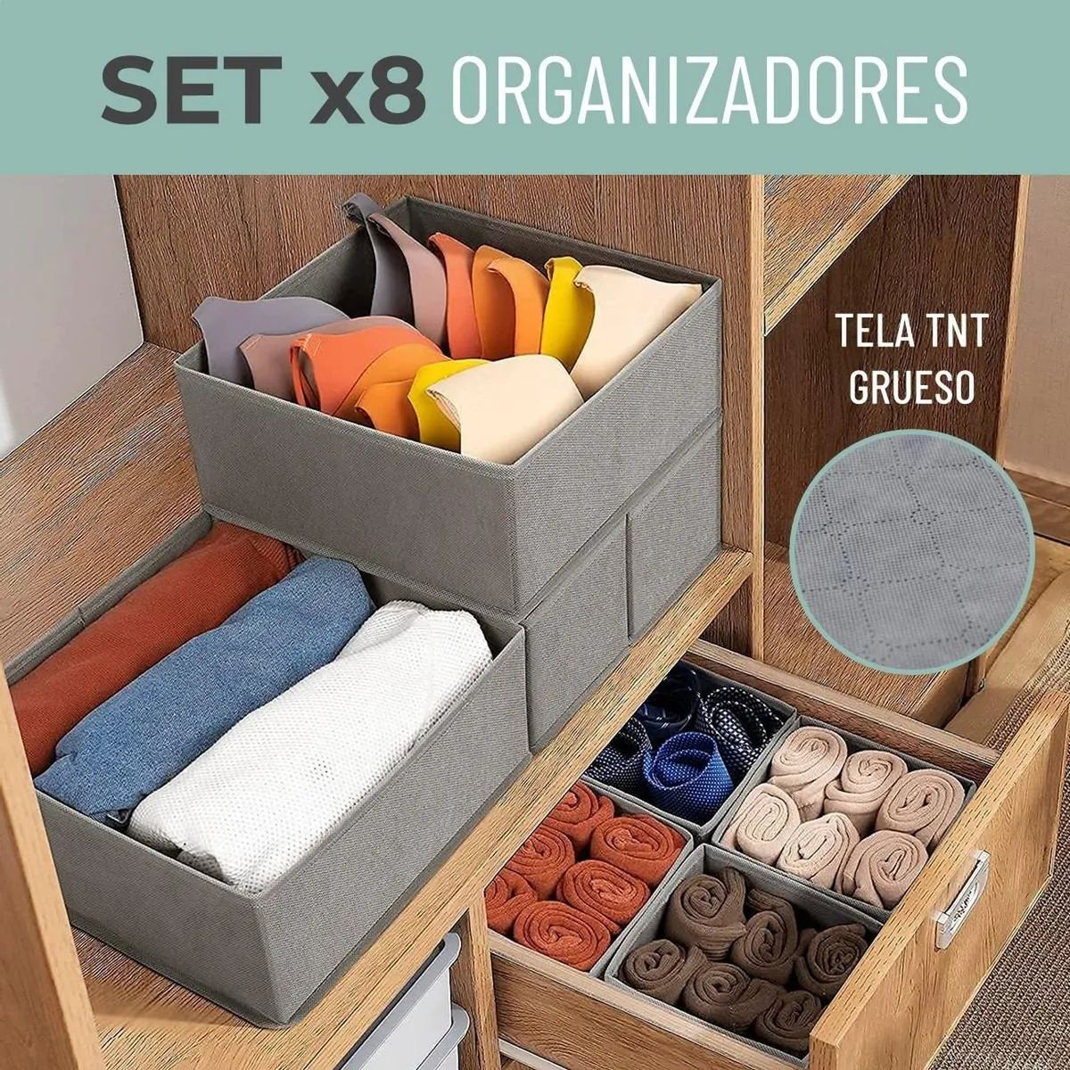 CASATUA - Organizador Ropa Interior Set De 8 Casatua Divisor Cajones-