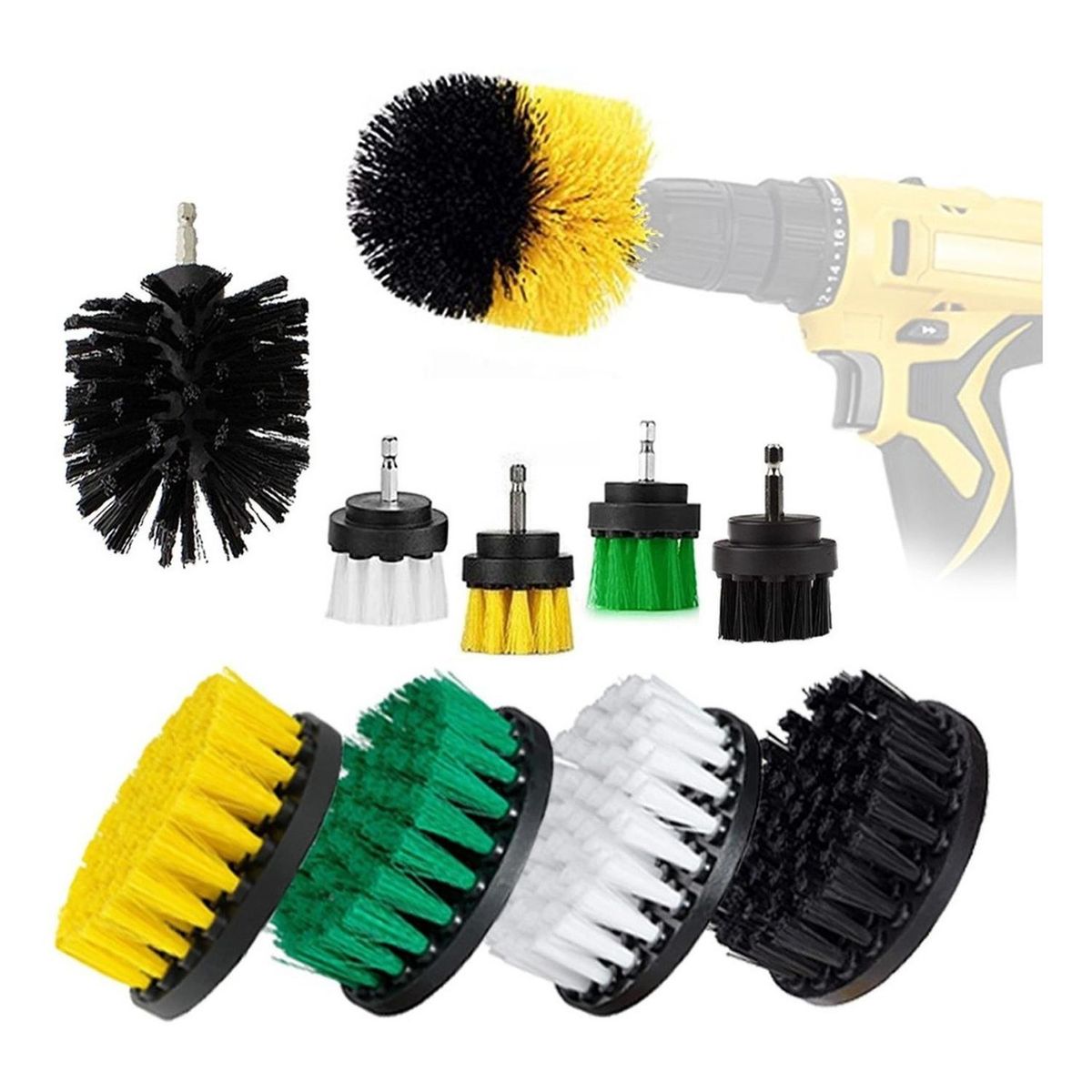 REMUVER - Cepillos Para Taladro Set 10 Pzs Limpieza Carro Hogar Tapiz-