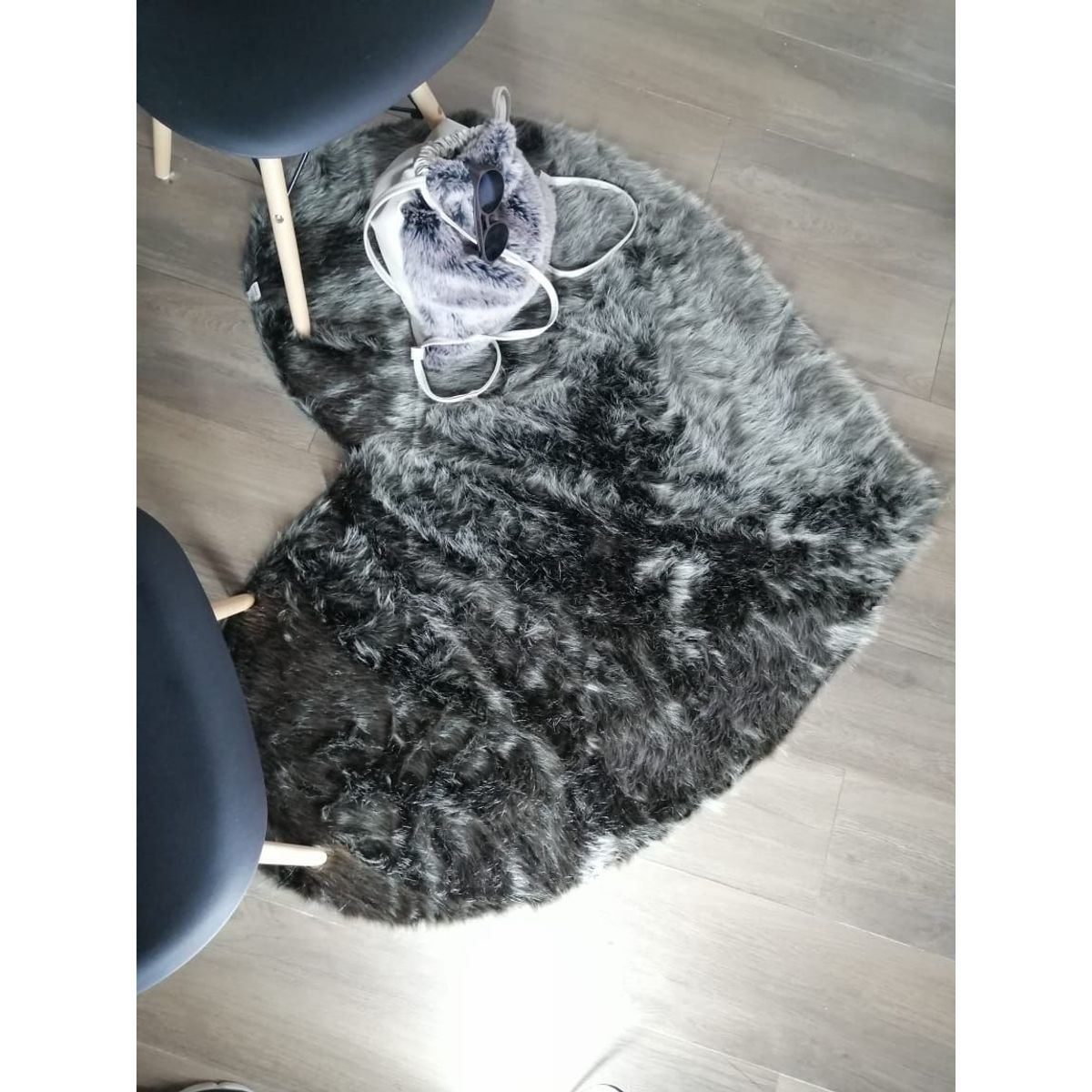 BANZAY - Tapete Peludo Corazón - Gris