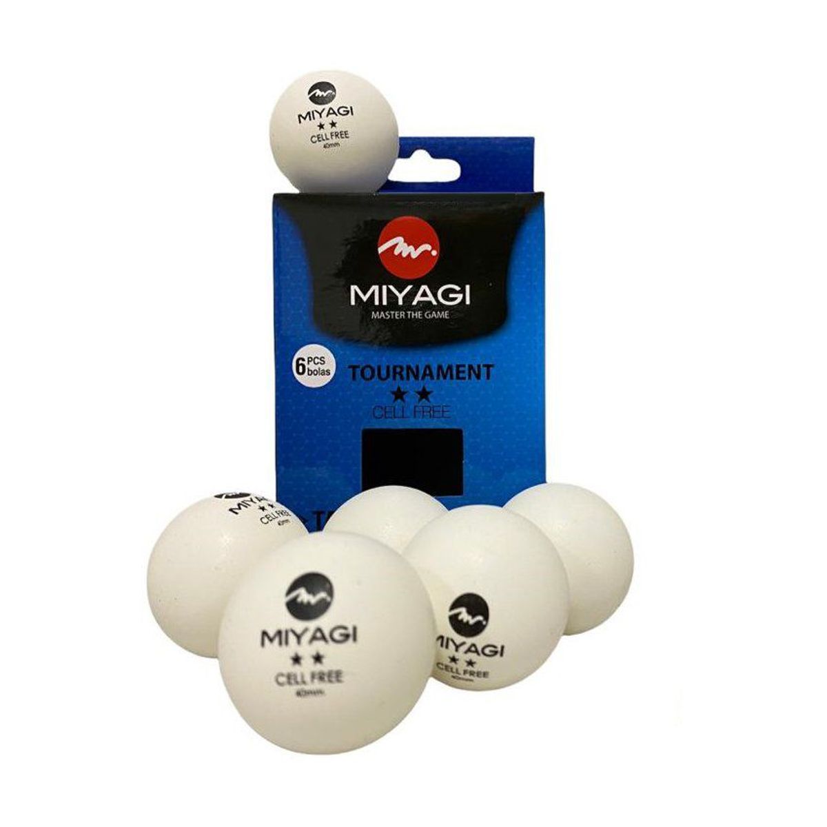 MIYAGI - Bolas Para Ping Pong Miyagi 2 Estrellas x6 Unidades Blanca