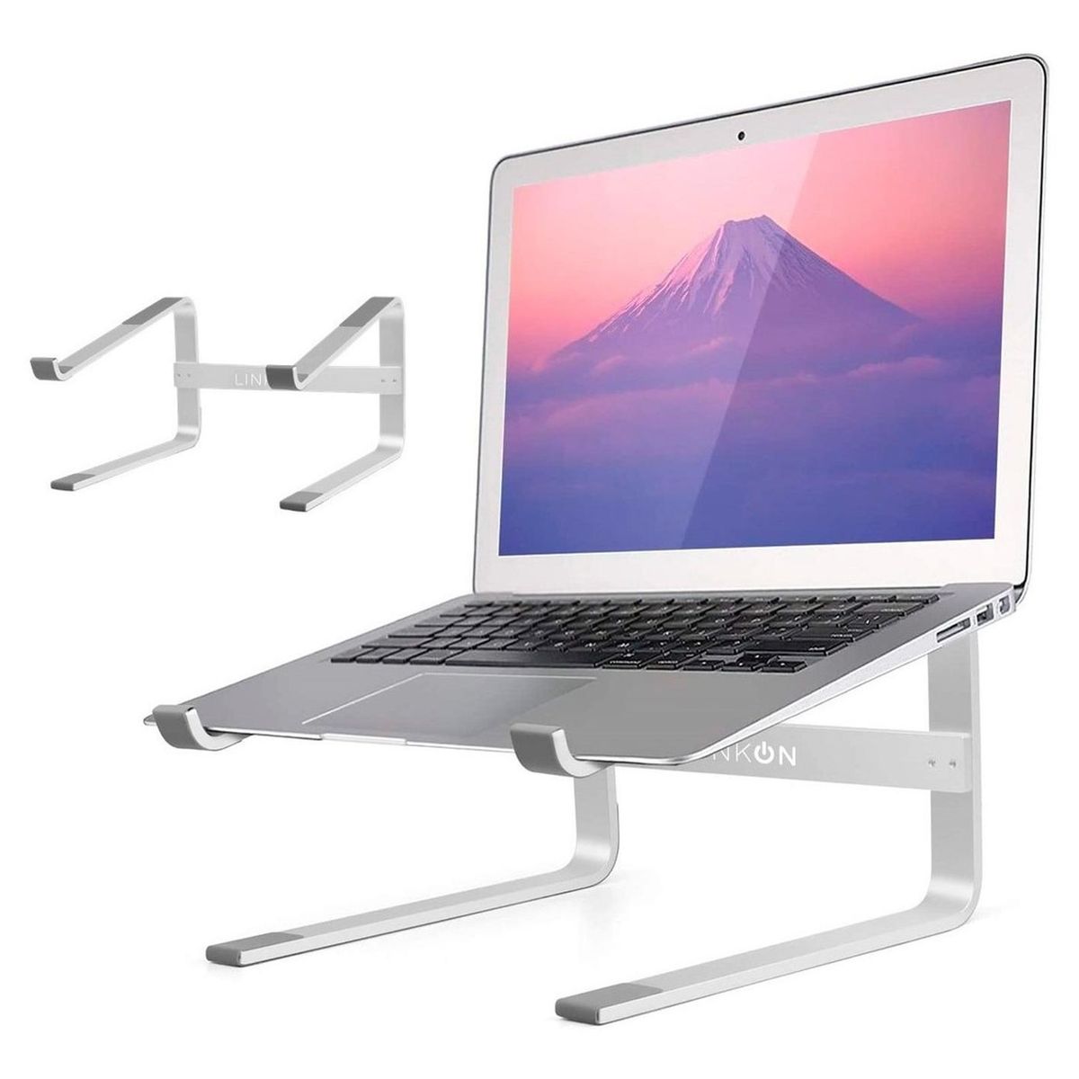 LINKON - Soporte Base Aluminio Linkon Para Notebook  Compatible Mac - Plateado