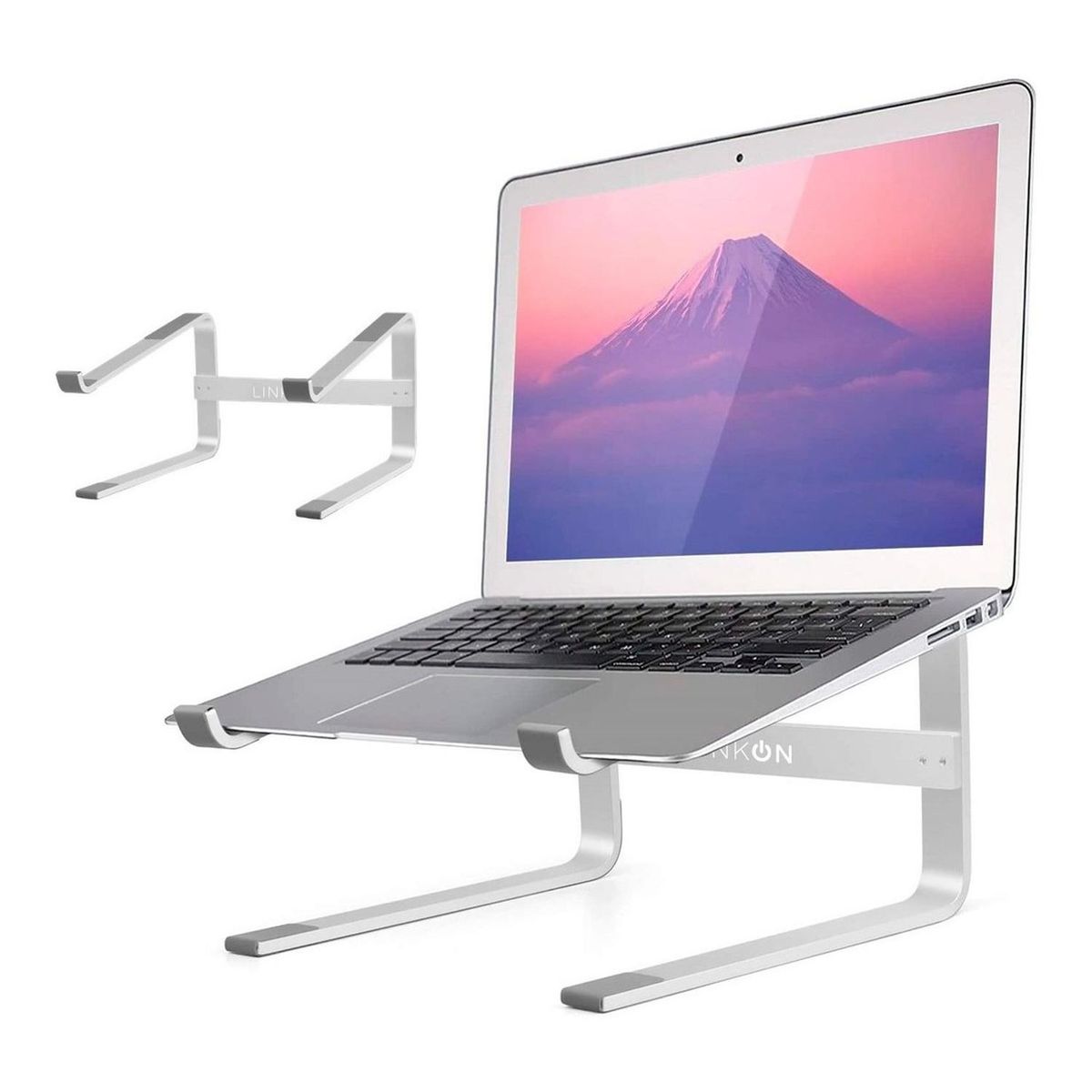 LINKON - Soporte Base Aluminio Linkon Para Notebook  Compatible Mac - Plateado