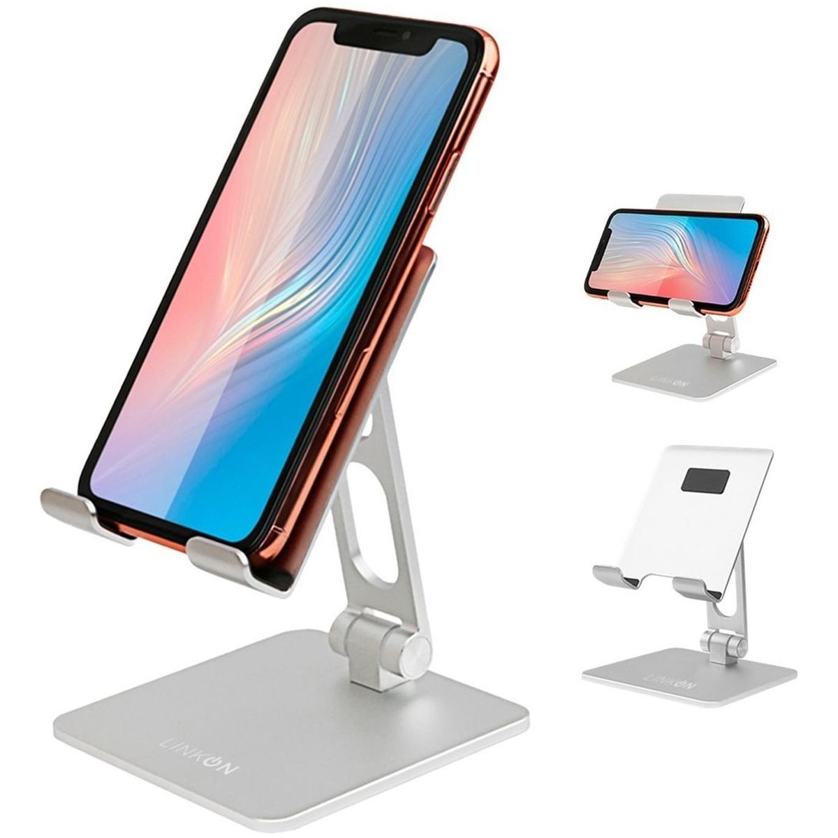 LINKON - Soporte Base Porta Celular Para iPad Tablet Escritorio Alumi-