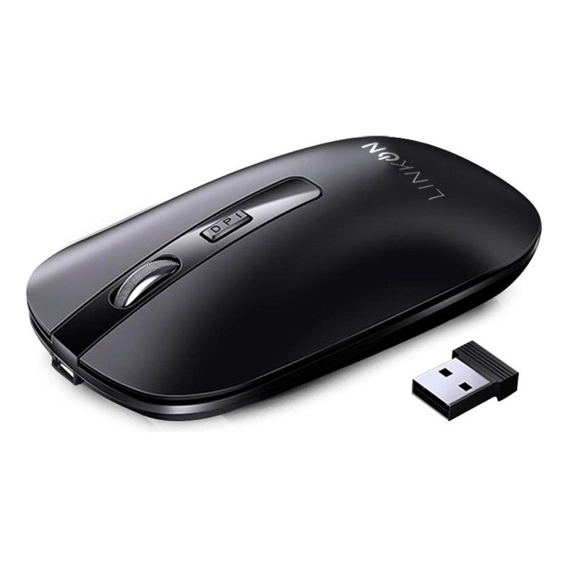 LINKON - Mouse Inalambrico Dual Bluetooth Usb Recargable Para Mac Win - Negro