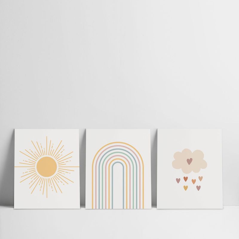 GAMA DIGITAL - Cuadros decorativos Tríptico Rainbow.