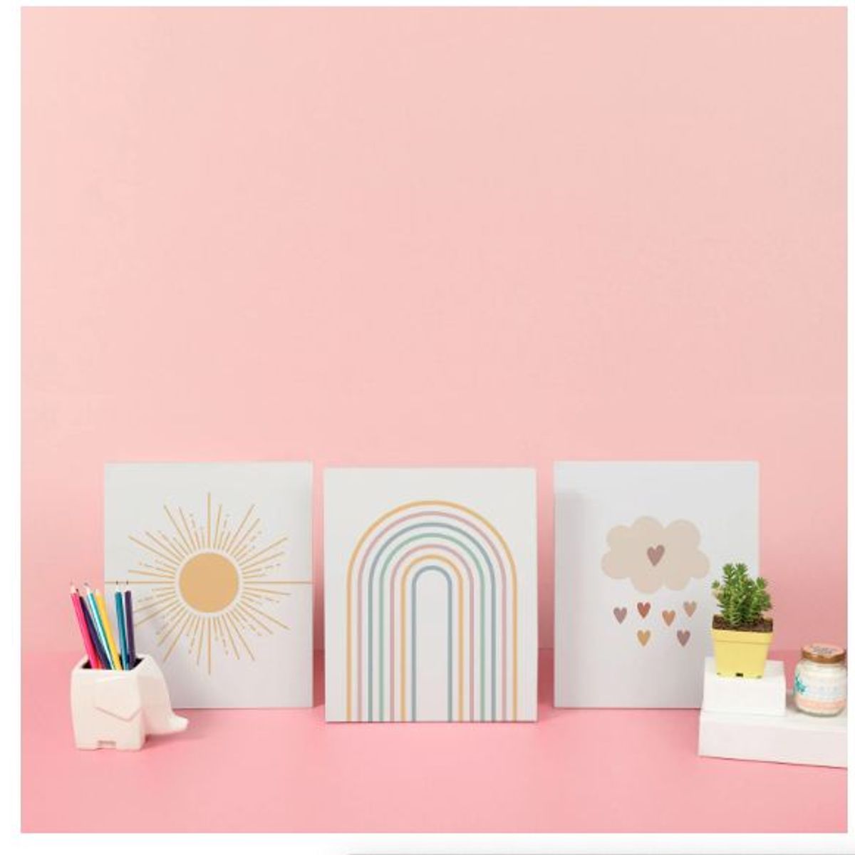 GAMA DIGITAL - Cuadros decorativos Tríptico Rainbow.