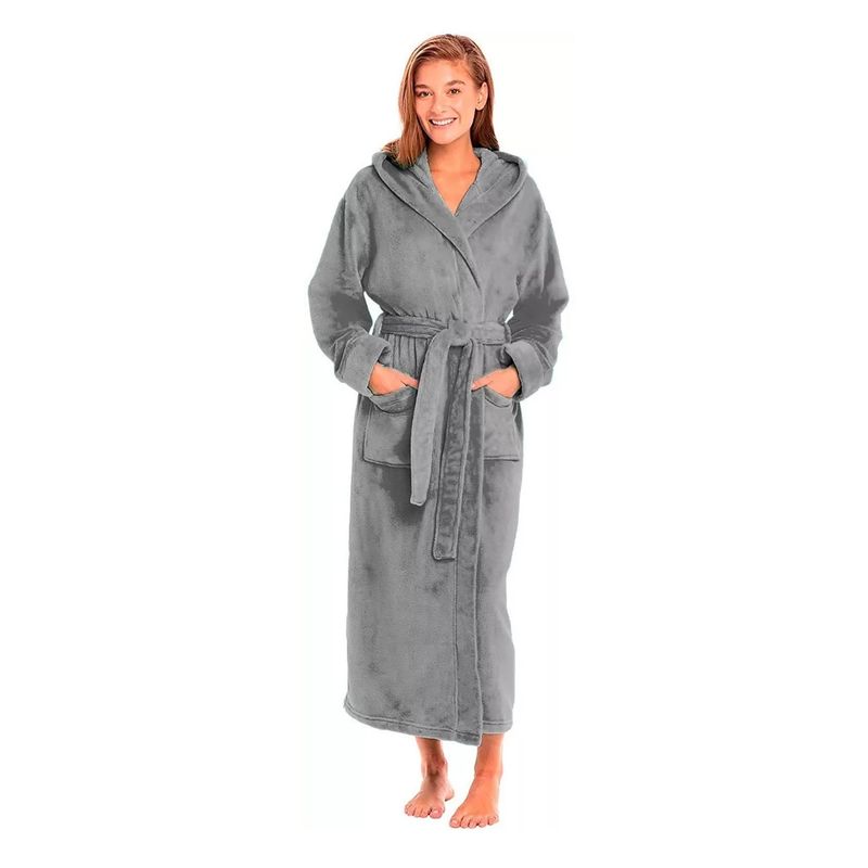 DCOR - Bata Levantadora Térmica Piel De Angel Premium Mujer Gris