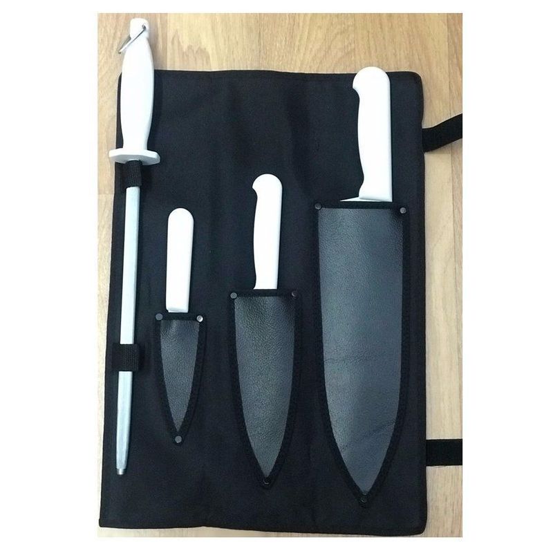 TRAMONTINA - Cuchillos tramontina para chef +chaira generica 10 pulg funda doblar
