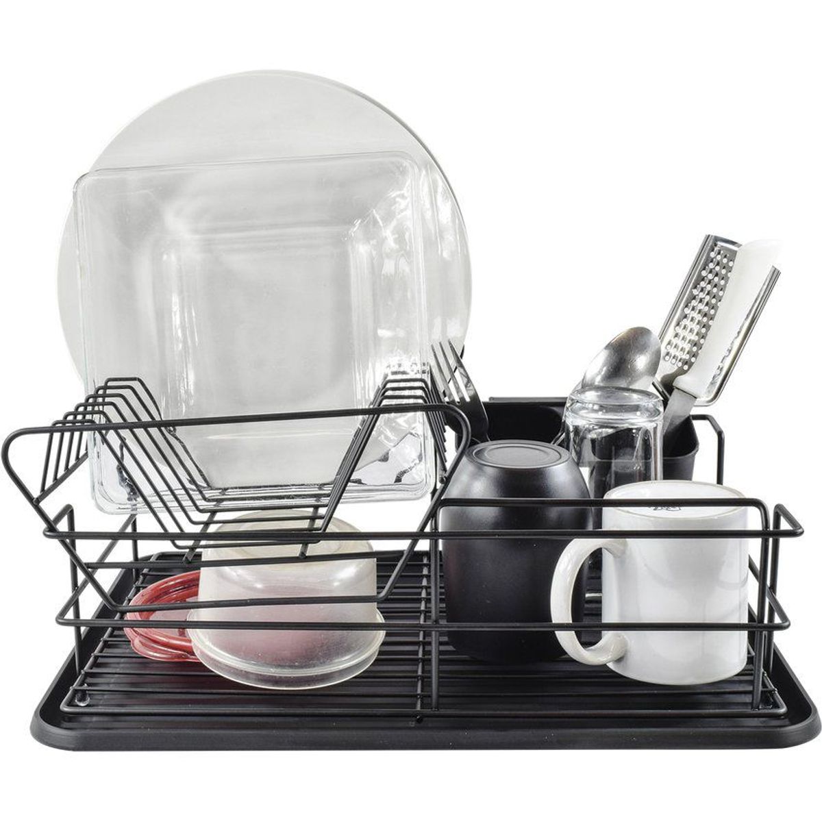 ERGONOMUS - Escurridor Áncora de Platos Trastes Metal Negro.-